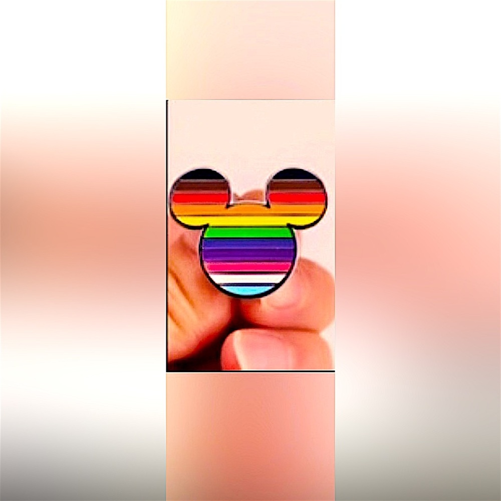 1 LGBTQ+ Subtle Gay Pride Flag Mickey Ears Shaped Pin